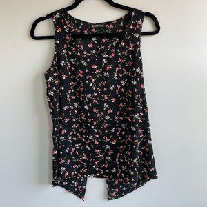 Express, open back tank top, floral, size small